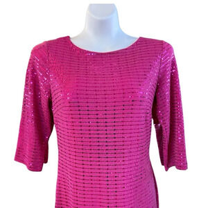 Alexa B. Nites Women's Pink Sparkly Dress Size 4 Boat Neck